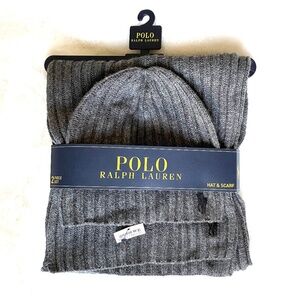 NWT Polo Ralph Lauren Men’s Wool Blend Beanie & Scarf Set
